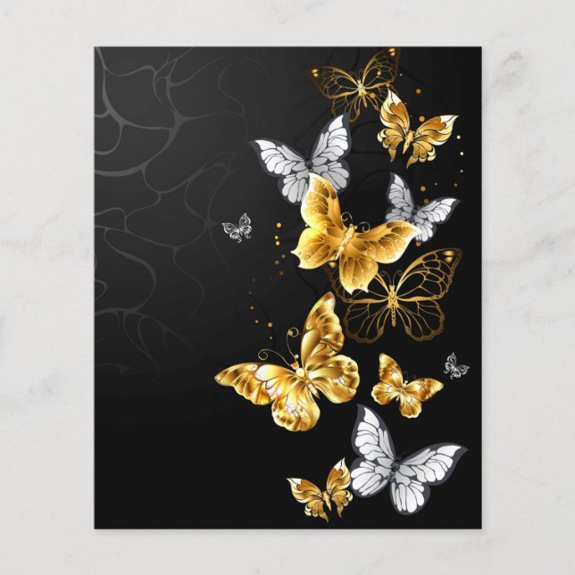 Gold and white butterflies flyer (Front)