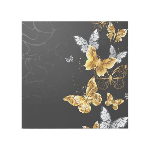 Gold and white butterflies gallery wrap