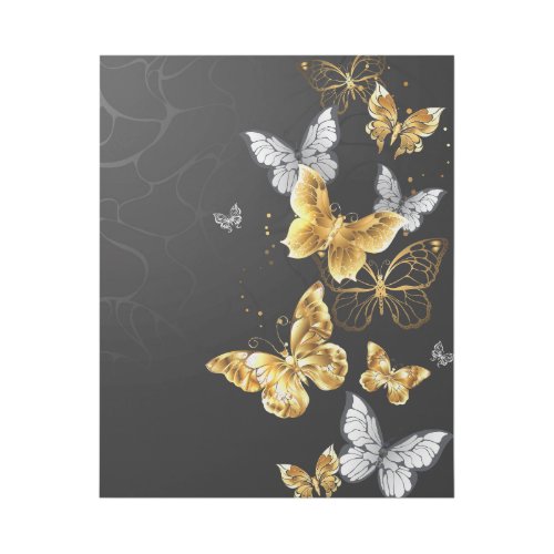Gold and white butterflies gallery wrap