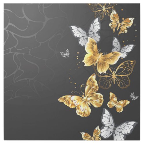 Gold and white butterflies gallery wrap