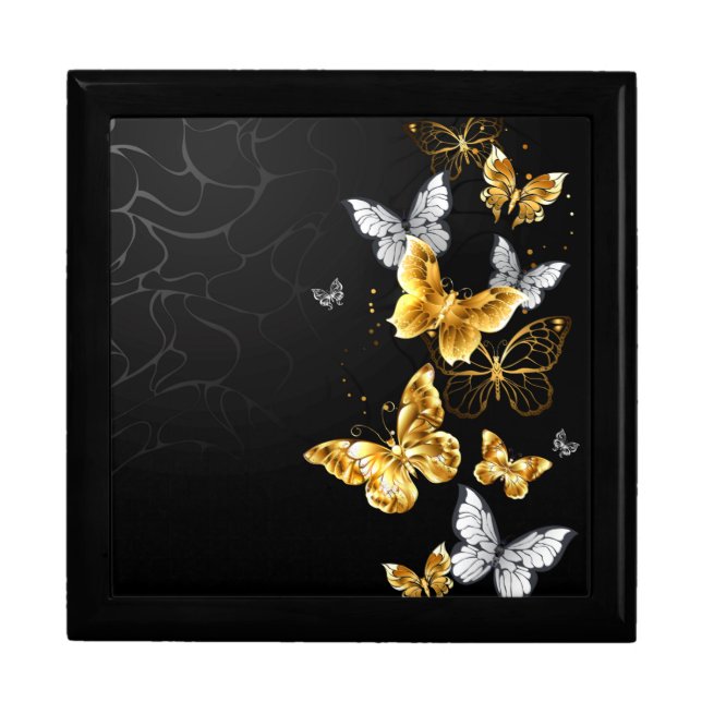 Gold and white butterflies gift box (Front)