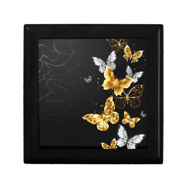 Gold and white butterflies gift box (Front)