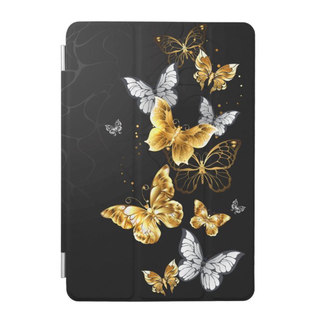 Gold and white butterflies iPad mini cover (Front)