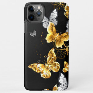 Gold and white butterflies iPhone 11Pro max case