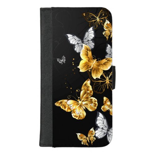 Gold and white butterflies iPhone 87 plus wallet case