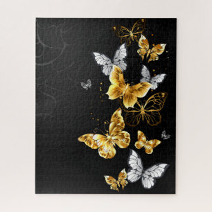 Gold and white butterflies jigsaw puzzle