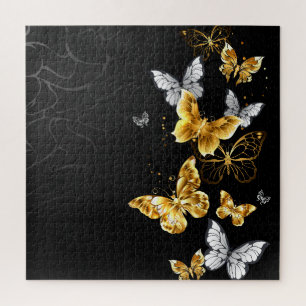 Gold and white butterflies jigsaw puzzle
