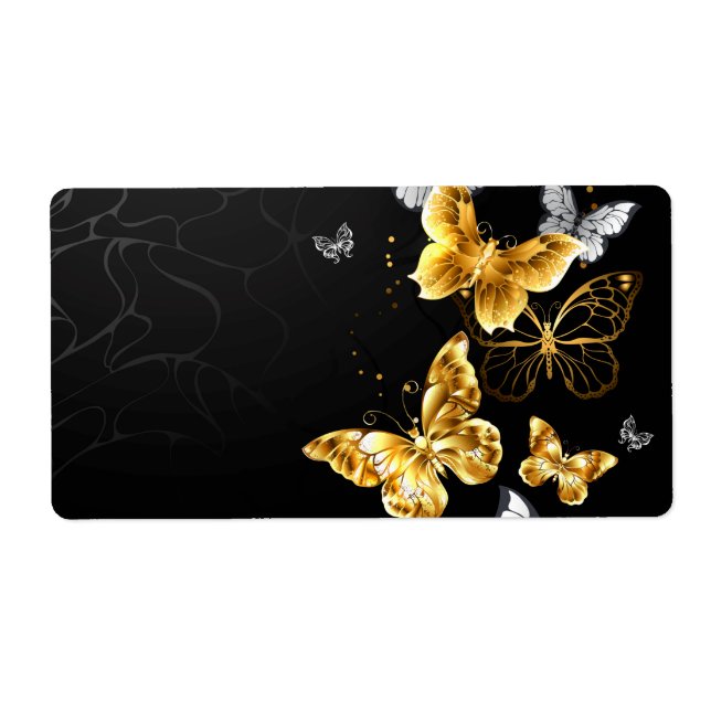 Gold and white butterflies label (Front)