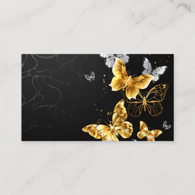 Gold and white butterflies loyalty card (Front)