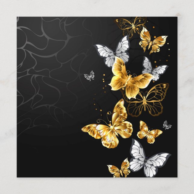 Gold and white butterflies menu (Front)