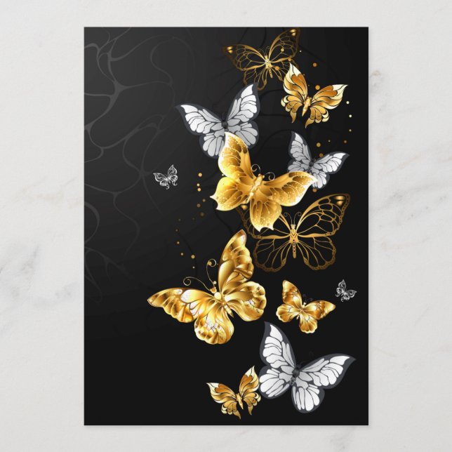 Gold and white butterflies menu (Front)