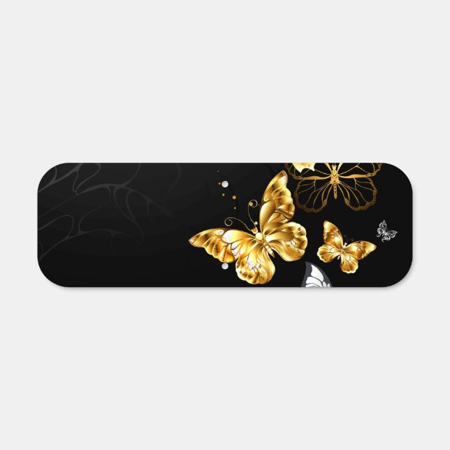 Gold and white butterflies metal sign (Front)