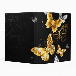 Gold and white butterflies mini binder