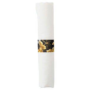 Gold and white butterflies napkin bands