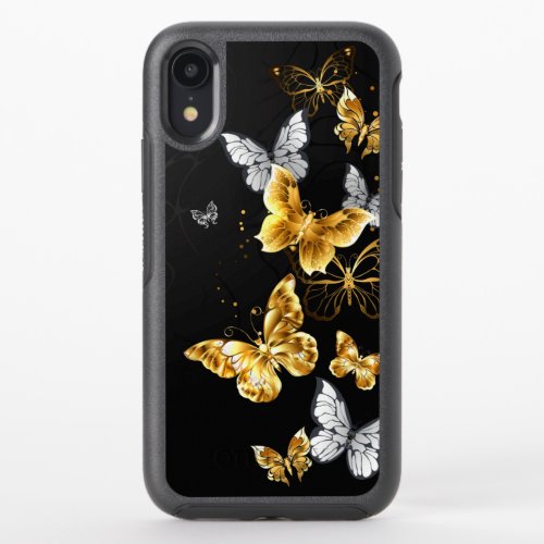 Gold and white butterflies OtterBox symmetry iPhone XR case