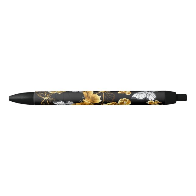 Gold and white butterflies pen (Front)