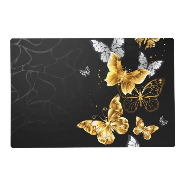 Gold and white butterflies placemat (Front)