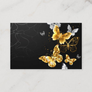 Gold and white butterflies referral card