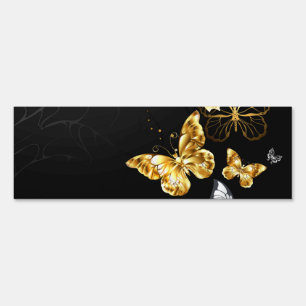 Gold and white butterflies sign