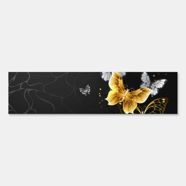 Gold and white butterflies sign (Front)