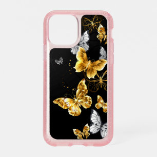 Gold and white butterflies speck iPhone 11 pro case