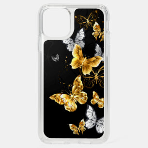 Gold and white butterflies speck iPhone 11 pro max case