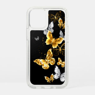 Gold and white butterflies speck iPhone 12 mini case