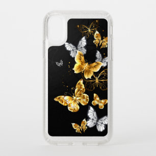 Gold and white butterflies speck iPhone XR case