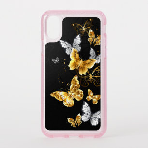 Gold and white butterflies speck iPhone XS case