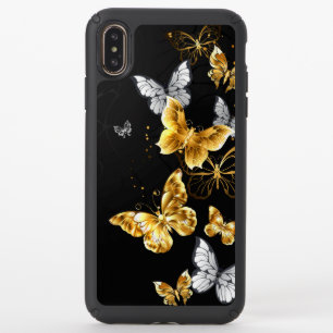 Gold and white butterflies speck iPhone XS max case