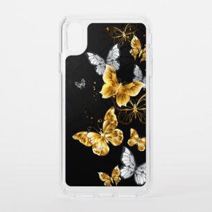 Gold and white butterflies speck iPhone XS max case