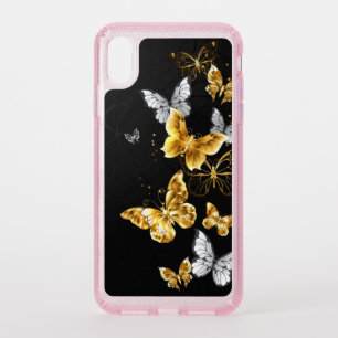 Gold and white butterflies speck iPhone XS max case