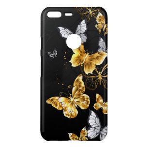 Gold and white butterflies uncommon google pixel XL case