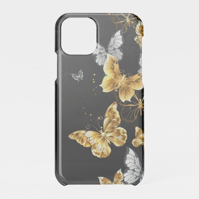 Gold and white butterflies uncommon iPhone case (Back)