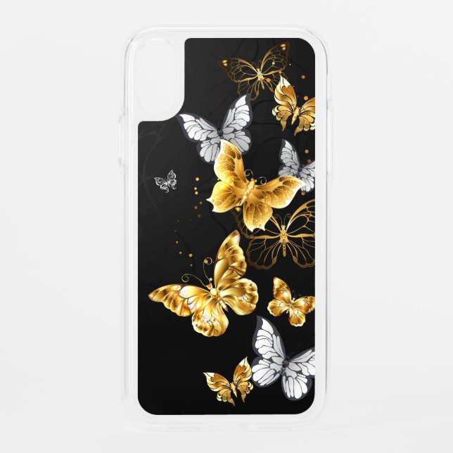 Gold and white butterflies uncommon iPhone case (Back)