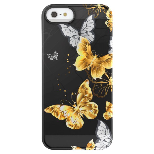 Gold and white butterflies uncommon iPhone case (Back)