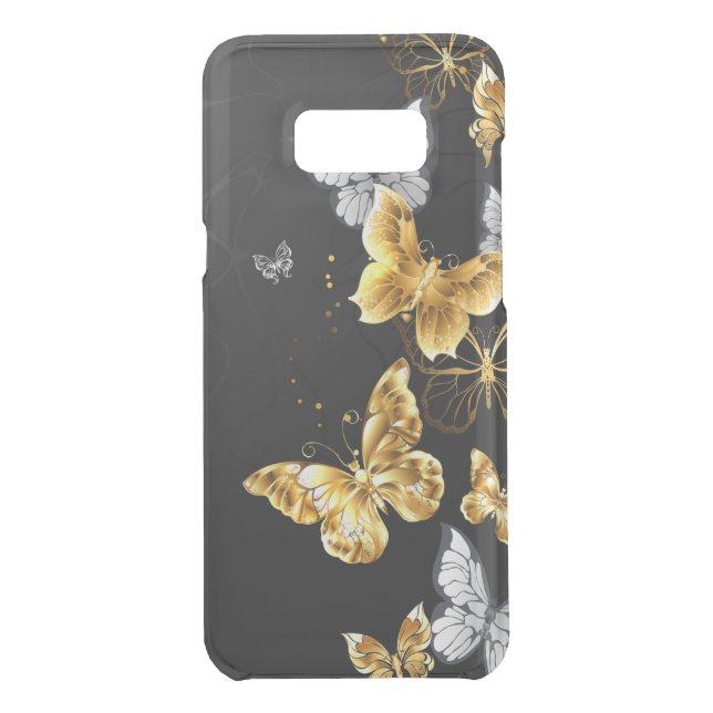 Gold and white butterflies uncommon samsung galaxy case (Back)