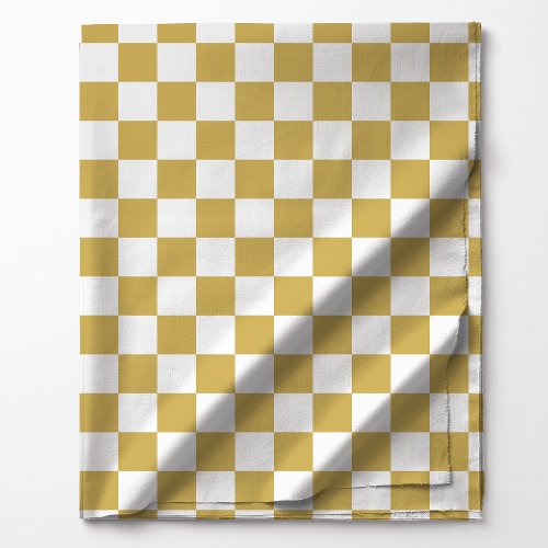 Gold and White Checkered Pattern Fabric