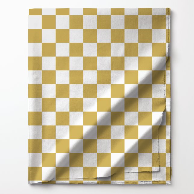 Gold and White Checkered Pattern Fabric (Creator Uploaded)