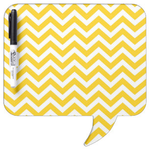 Gold and White Chevron Pattern Dry Erase Board