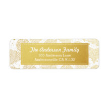Gold and White Christmas Holiday Labels