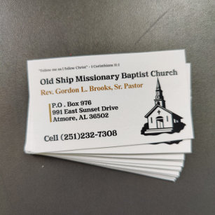 Gold and White Church Pastor Business Card