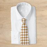 Gold and White Classic Houndstooth Neck Tie<br><div class="desc">Elevate your wardrobe with this custom men's necktie featuring a timeless houndstooth print. Perfect for formal occasions, business attire, or stylish everyday wear, this tie exudes sophistication and charm. Made from durable fabric with a silky smooth finish, it offers a refined look and comfortable wear. The color can be customized...</div>