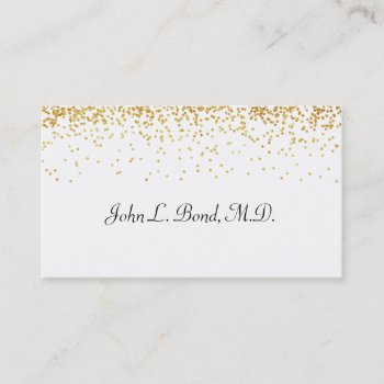Gold And White Confetti Business Card by ProfessionalDevelopm at Zazzle