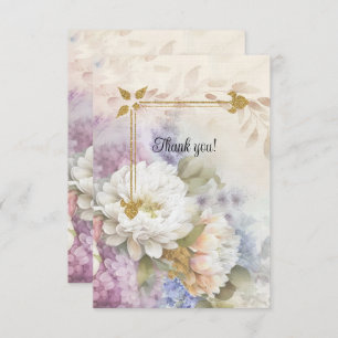 Gold and White Dahlias Candlelight Thank You Card