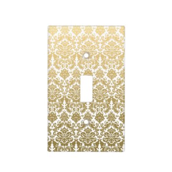 Gold And White Elegant Damask Pattern Light Switch Cover by DamaskGallery at Zazzle