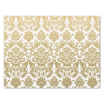 Gold And White Elegant Damask Pattern Tissue Paper by DamaskGallery at Zazzle