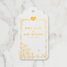 Gold and White Floral Hand Drawn Wedding