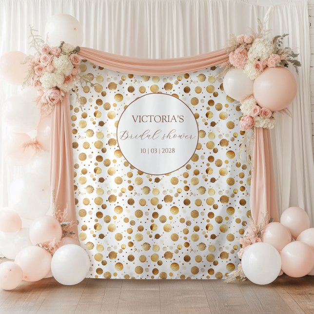 Gold and White Glitter Bridal Shower  Backdrop (Creator Uploaded)