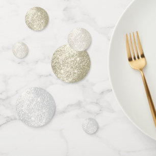 Gold and White Glitter Confetti